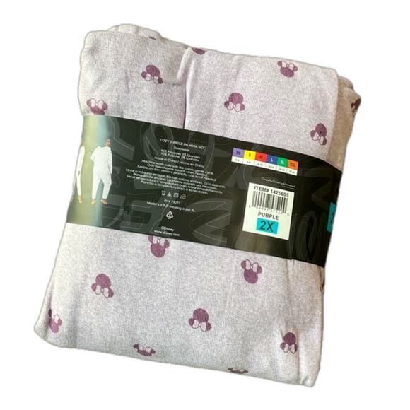 Disney Ladies Minnie Mouse Pajamas Purple Soft 2 piece Set Size 2X NWT - Picture 6 of 6